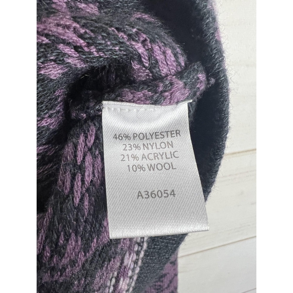 Appleseed's Sweater Womens Small Fair Isle Zip Knit Wool Blend Floral Pullover - Picture 7 of 7